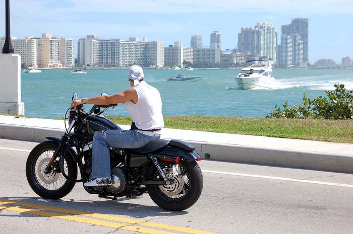 Biker riding a motorcycle